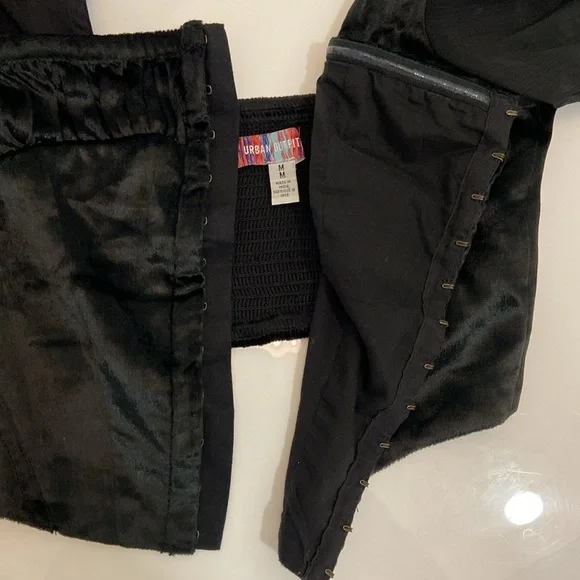 EUC black velvet corset style top by Urban Outfitters, size S. Worn once. - Picture 8 of 12